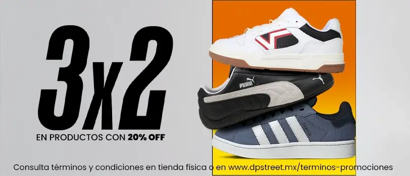 Promoción 3x2 en producto con 20% de descuento