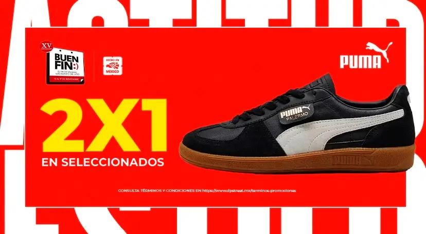 2x1 En producto seleccionado de la marca Puma