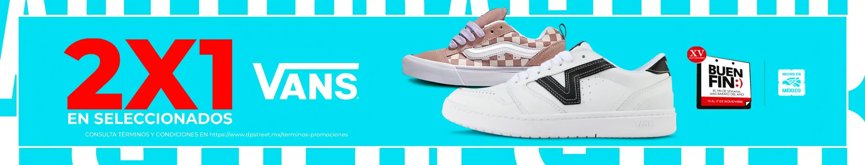 2x1 en productos de la marca Vans