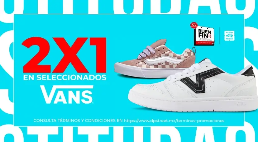 2x1 en productos de la marca Vans