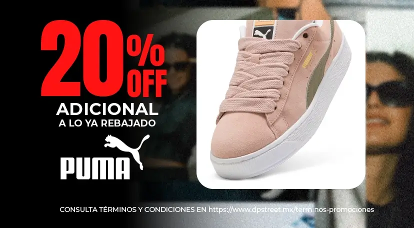 Hasta 20% off en productos seleccionados de la marca Puma | Tenis, ropa y mochilas