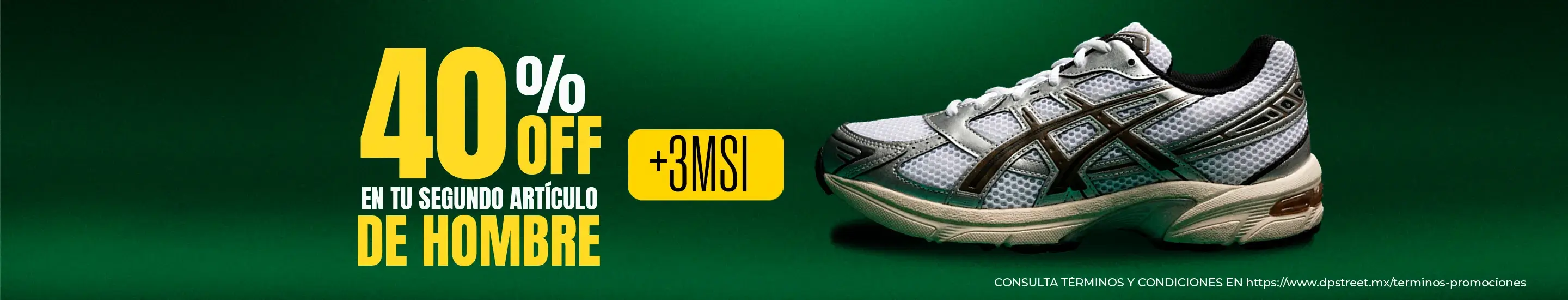 40% de descuento en productos seleccionados para hombres