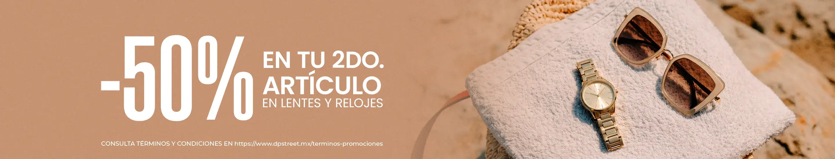 50% en tu segundo artículo de lentes y relojes