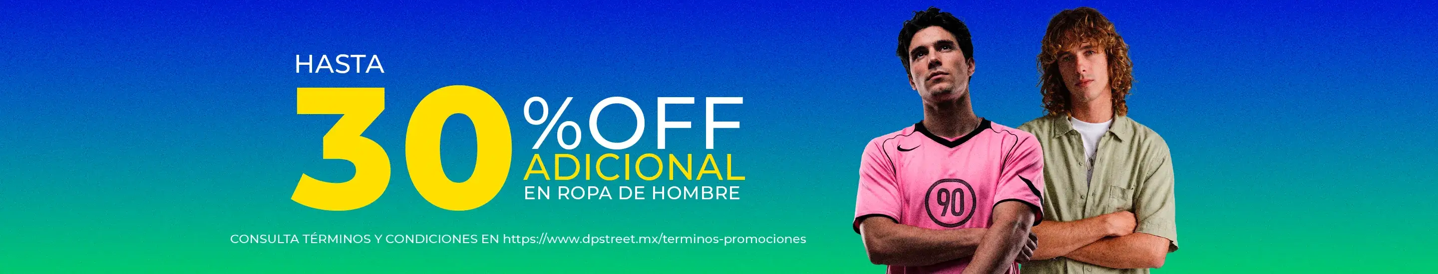 HA - Hasta 30% adicional en ropa para hombre