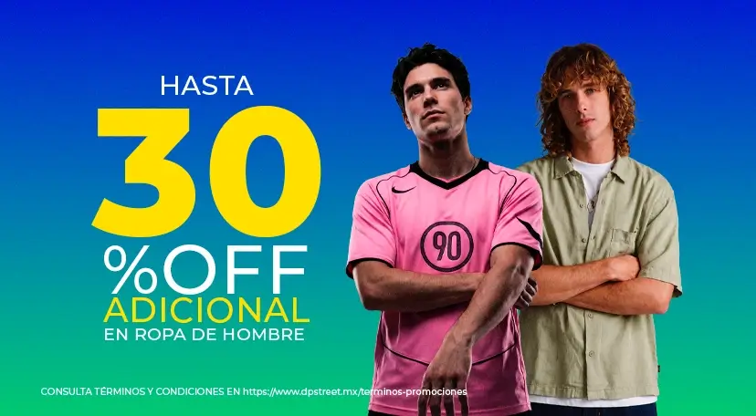 HA - Hasta 30% adicional en ropa para hombre