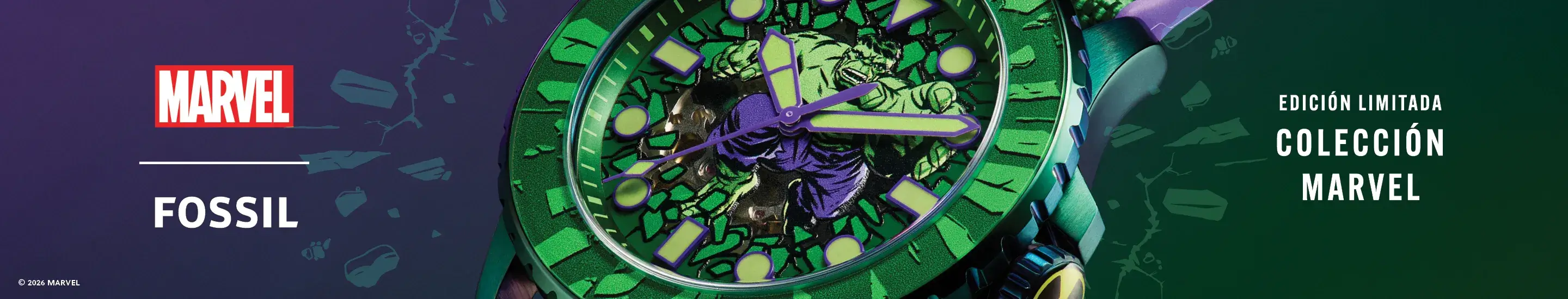 Relojes Fossil x Marvel Hulk