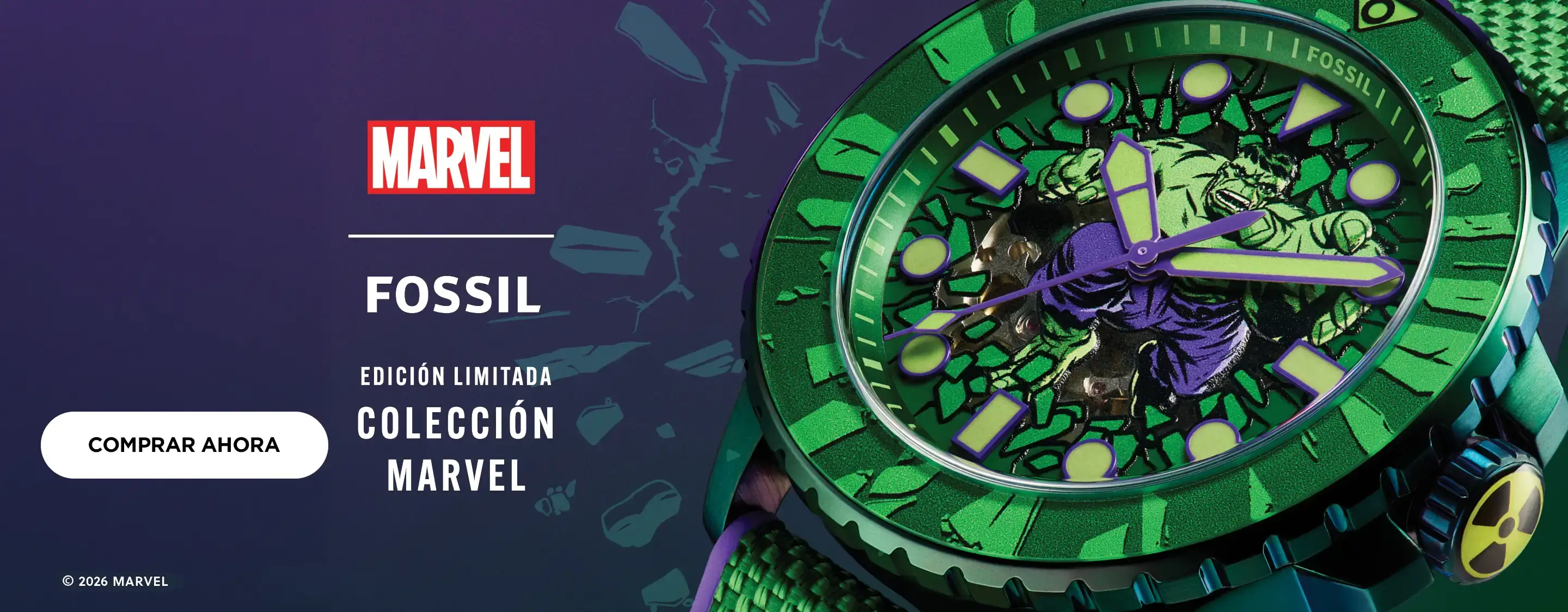 HA - Reloj Fossil x Marvel Hulk