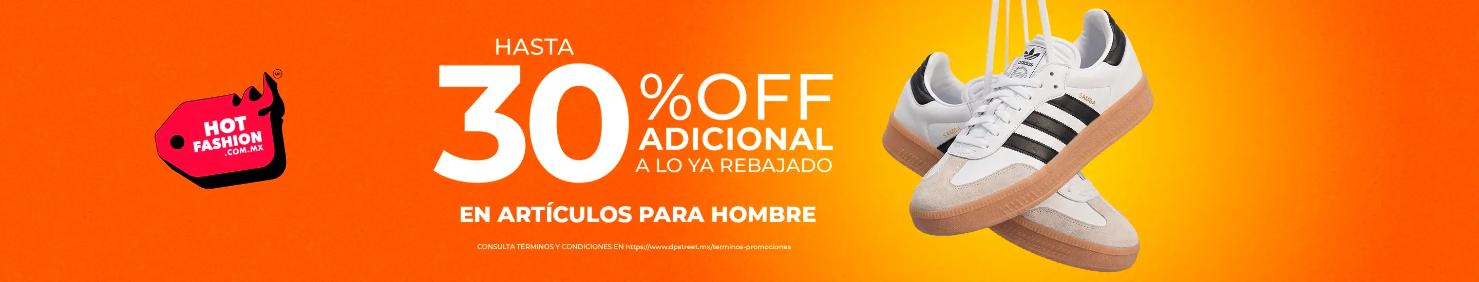 Hasta 30% adicional en productos seleccionados para hombre