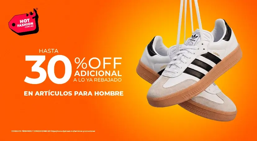 Hasta 30% adicional en productos seleccionados para hombre