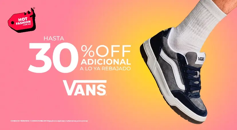 Tenis, ropa y accesorios de la marca Vans con hasta un 30% off adicional