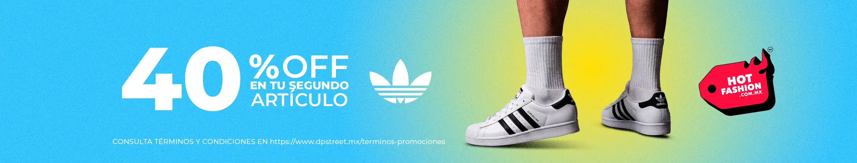 40% de descuento adicional en tenis, ropa y accesorios de la marca adidas