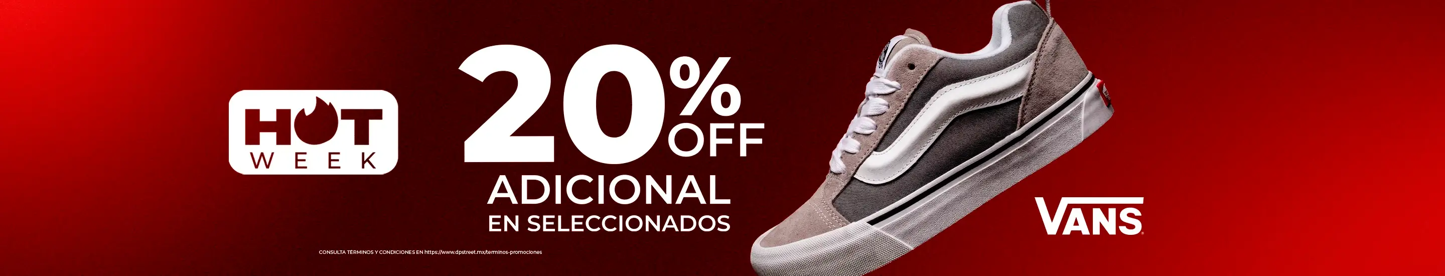 Hot Week - Hasta 20% Off adicional en Vans