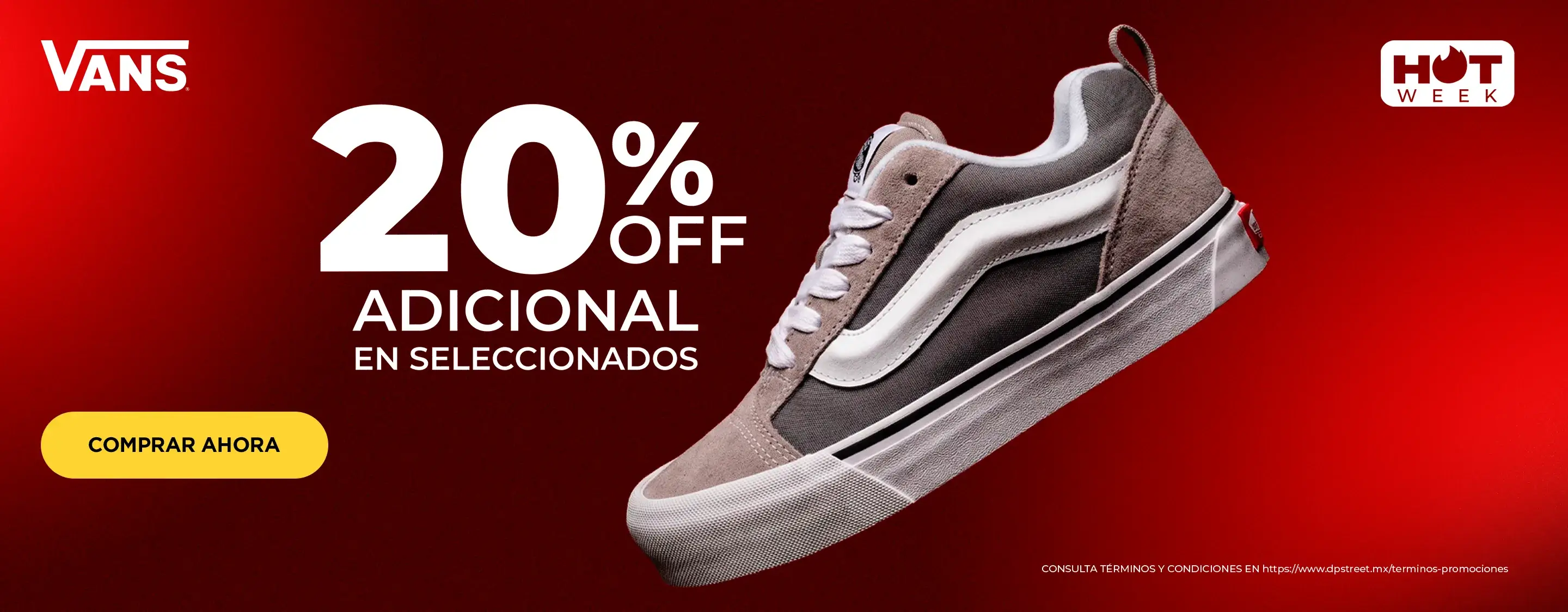 Hot week - Hasta 20% de descuento en producto de la marca Vans