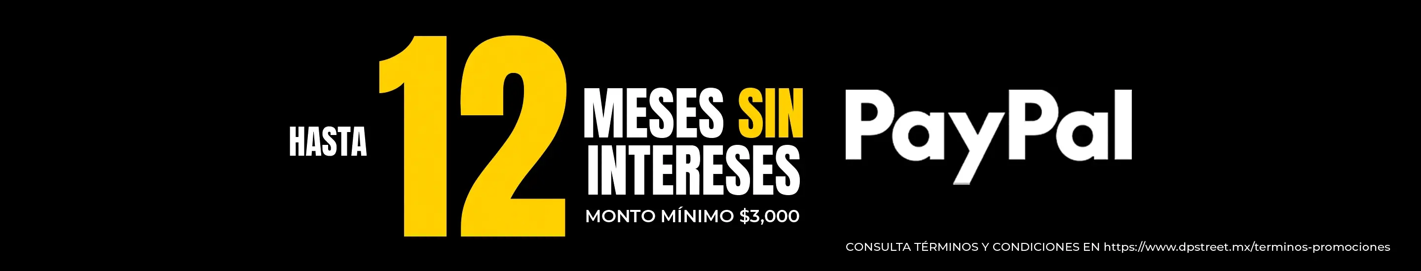 12 meses sin intereses con PayPal