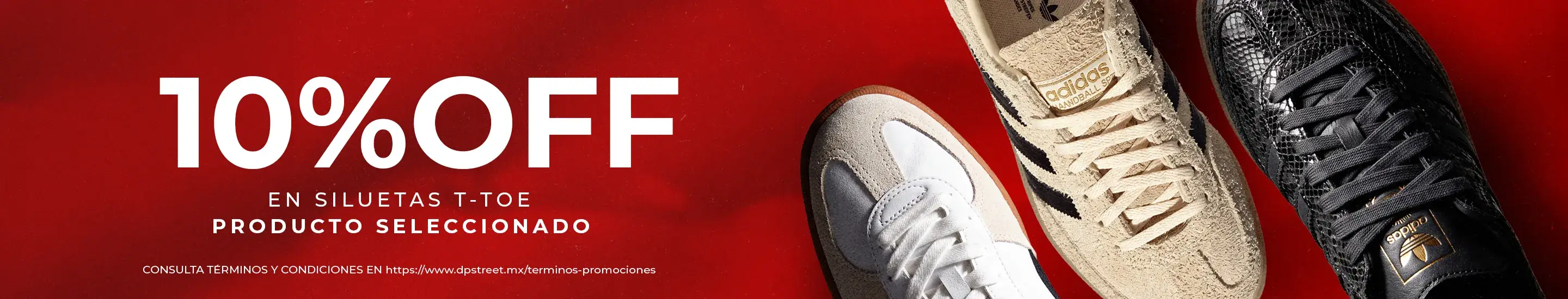 10% Off en tenis con silueta T-Toe