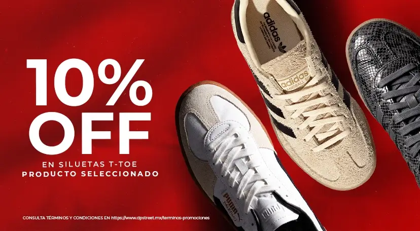 10% Off en tenis con silueta T-Toe