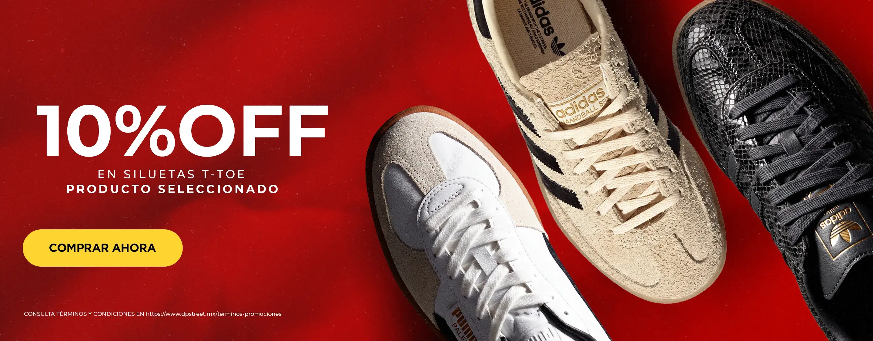 10% Off en tenis con silueta T-Toe
